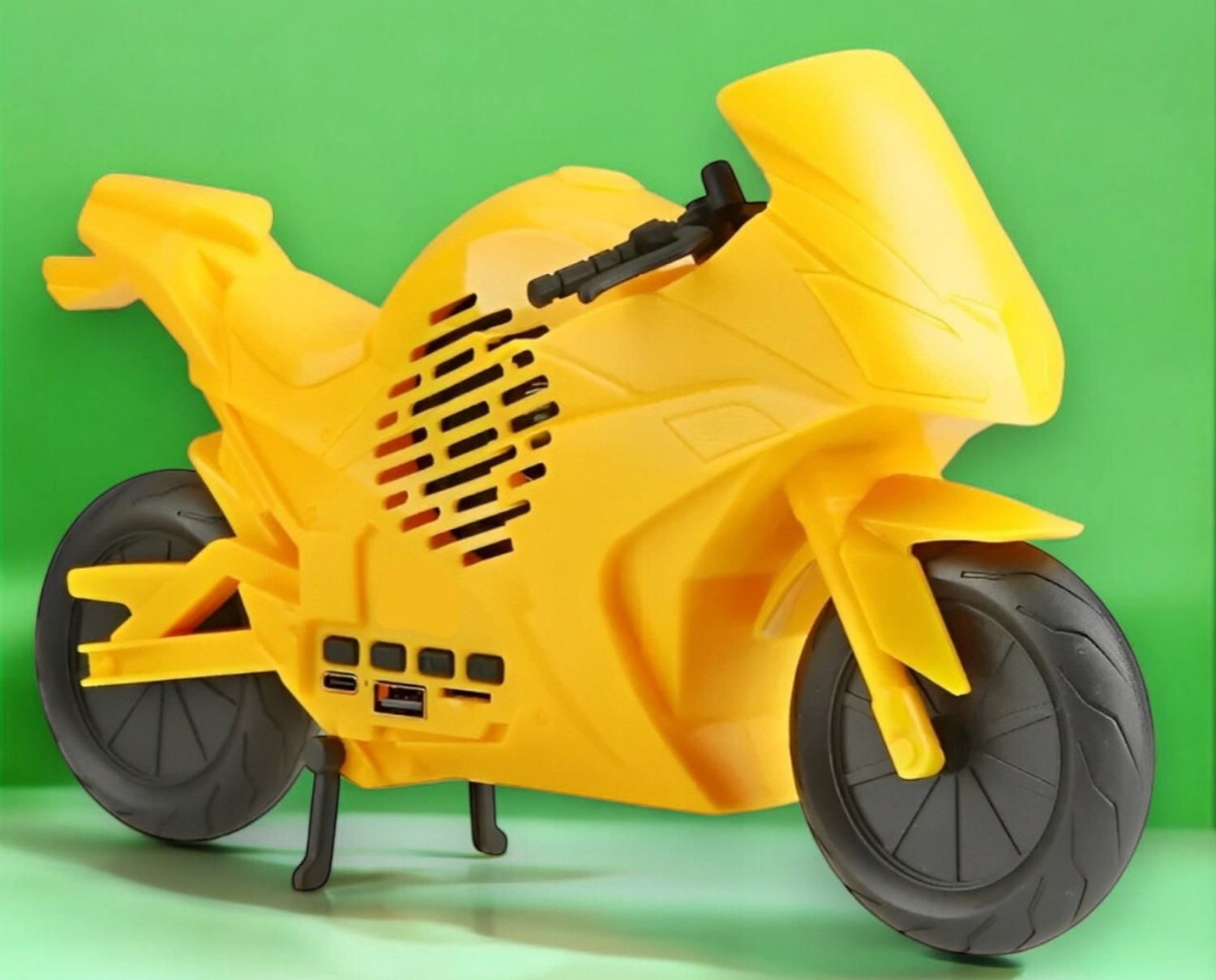 Image of Rocketek Bumblebee Helmet Lighting Eye Stereo FM Radio Mp3 TF Card Supported Subwoofer Wireless Bluetooth 5 W Bluetooth Speaker (Yellow, Stereo Channel)