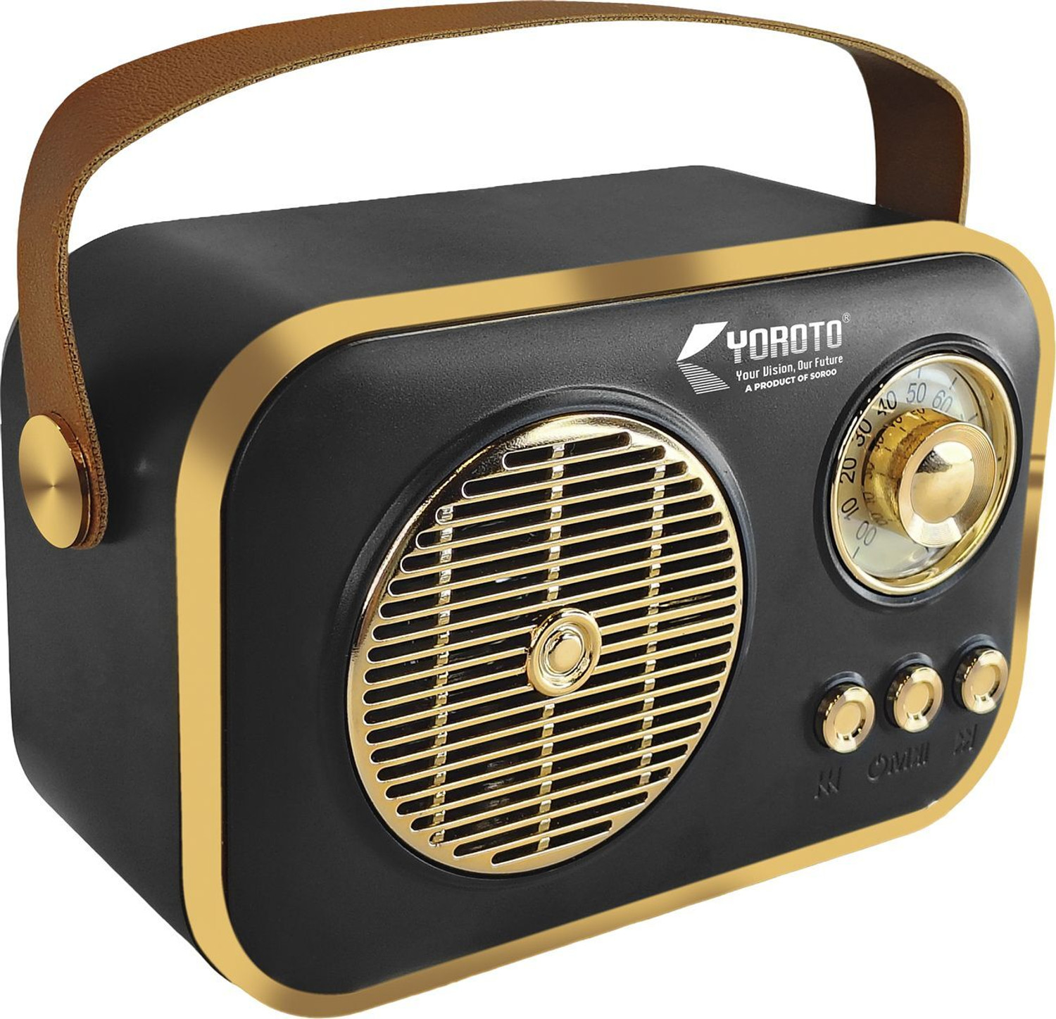 Image of YOROTO Vintage Bluetooth Speaker 12W Retro Design 12 W Bluetooth Speaker (Black, Golden, Stereo Channel)