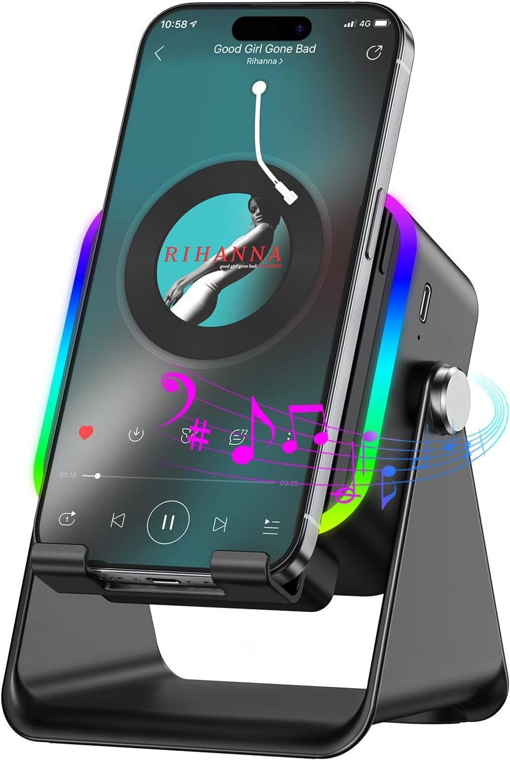 4MADS Wireless Induction Speaker 5-in-1 Bluetooth Speaker with Phone Stand 10.7 W Bluetooth Speaker