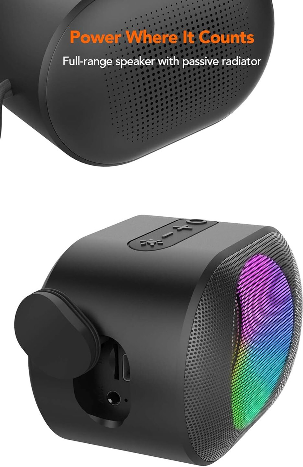 Image of NS WORLD EchoMax Ultra Wireless Bluetooth Portable Speaker RGB Light,USB,TF & Loud Bass 8 W Bluetooth PA Speaker (Black, 2.0 Channel)