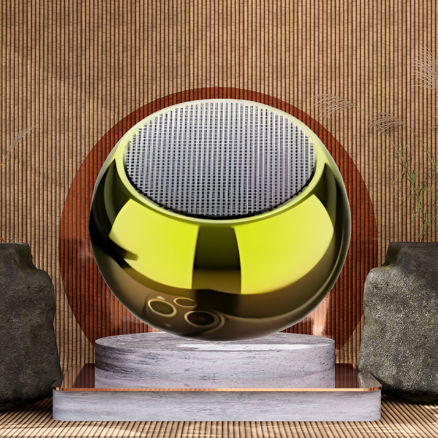 Image of Rocketek Bumblebee Helmet Lighting Eye Stereo FM Radio Mp3 TF Card Supported Subwoofer Wireless Bluetooth 5 W Bluetooth Speaker (Yellow, Stereo Channel)