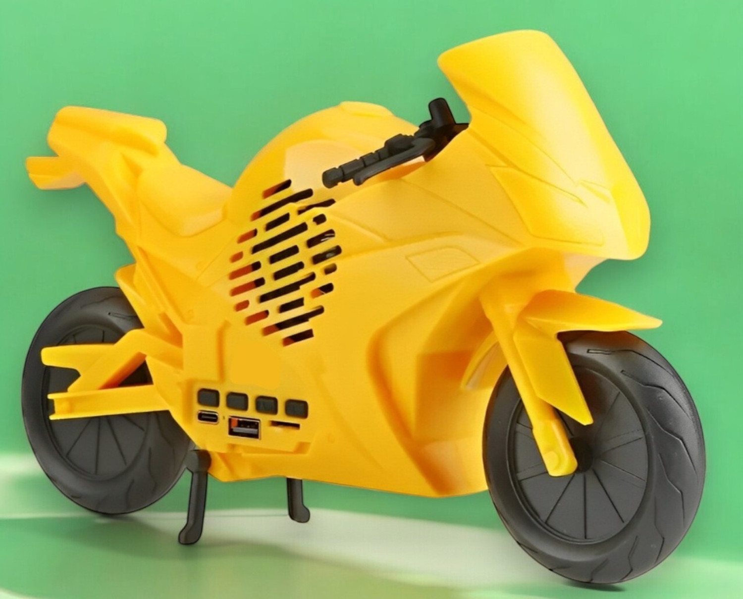 Image of Rocketek Bumblebee Helmet Lighting Eye Stereo FM Radio Mp3 TF Card Supported Subwoofer Wireless Bluetooth 5 W Bluetooth Speaker (Yellow, Stereo Channel)