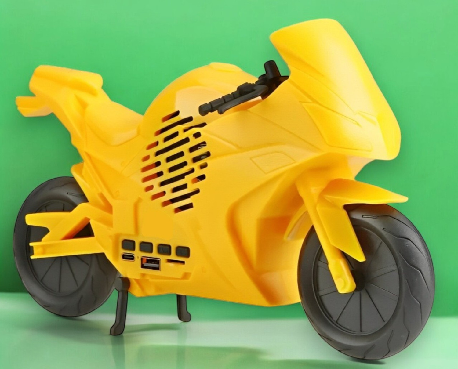 Image of Rocketek Bumblebee Helmet Lighting Eye Stereo FM Radio Mp3 TF Card Supported Subwoofer Wireless Bluetooth 5 W Bluetooth Speaker (Yellow, Stereo Channel)
