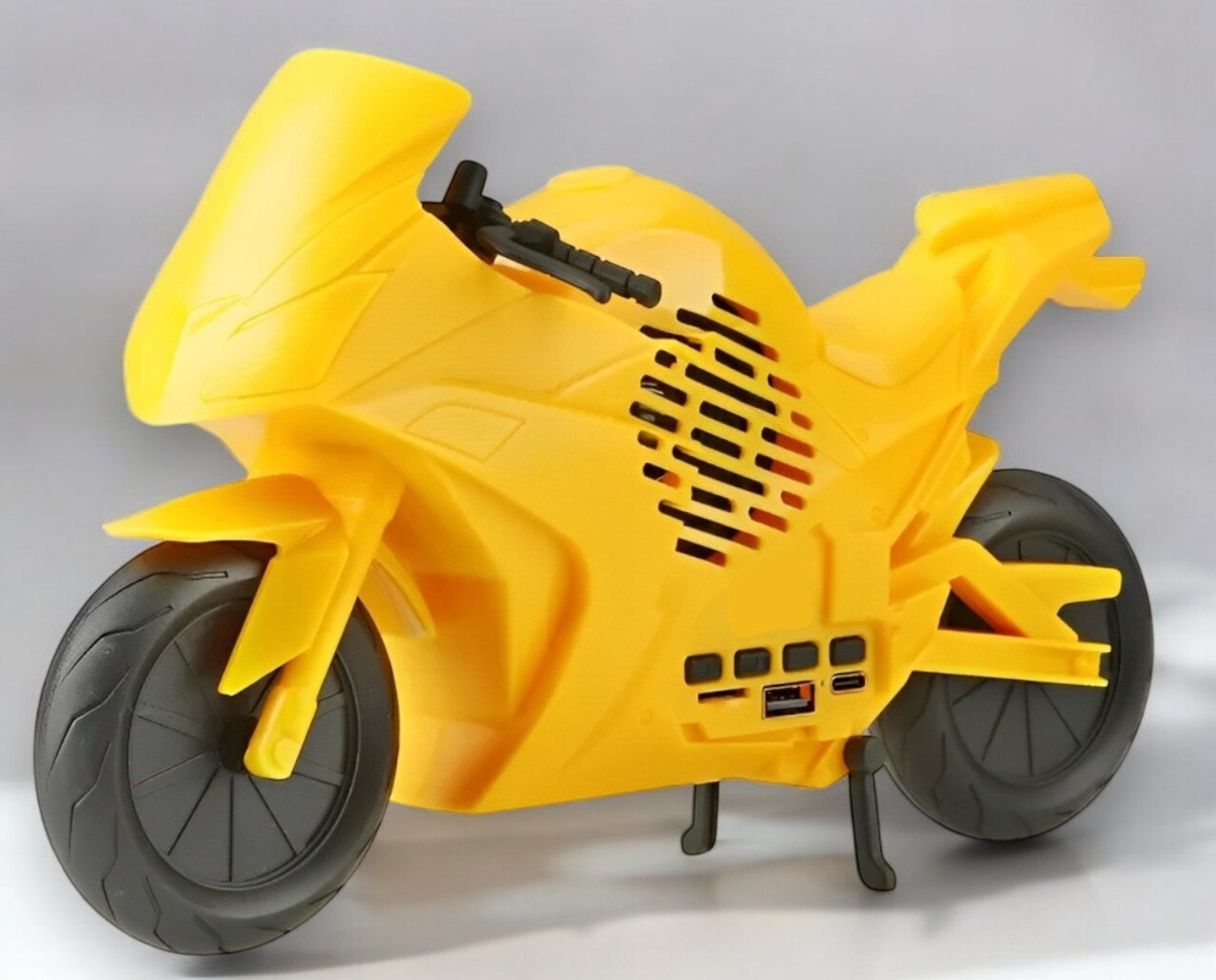 Image of Rocketek Bumblebee Helmet Lighting Eye Stereo FM Radio Mp3 TF Card Supported Subwoofer Wireless Bluetooth 5 W Bluetooth Speaker (Yellow, Stereo Channel)