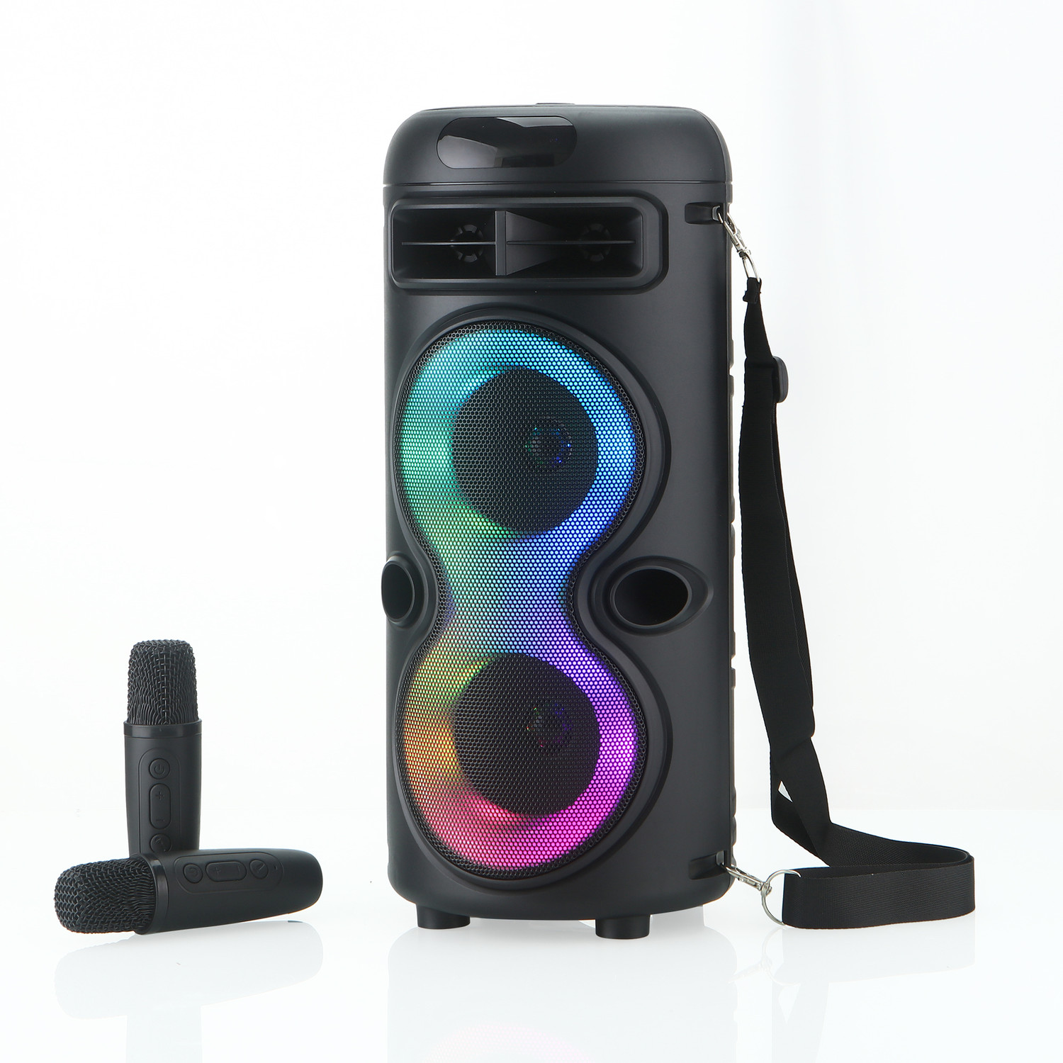 Image of MZ M303 (PORTABLE BLUETOOTH SPEAKER) Dynamic Thunder Sound, 1200mAh Battery Karaoke 10 W Bluetooth Party Speaker (Black, Stereo Channel)