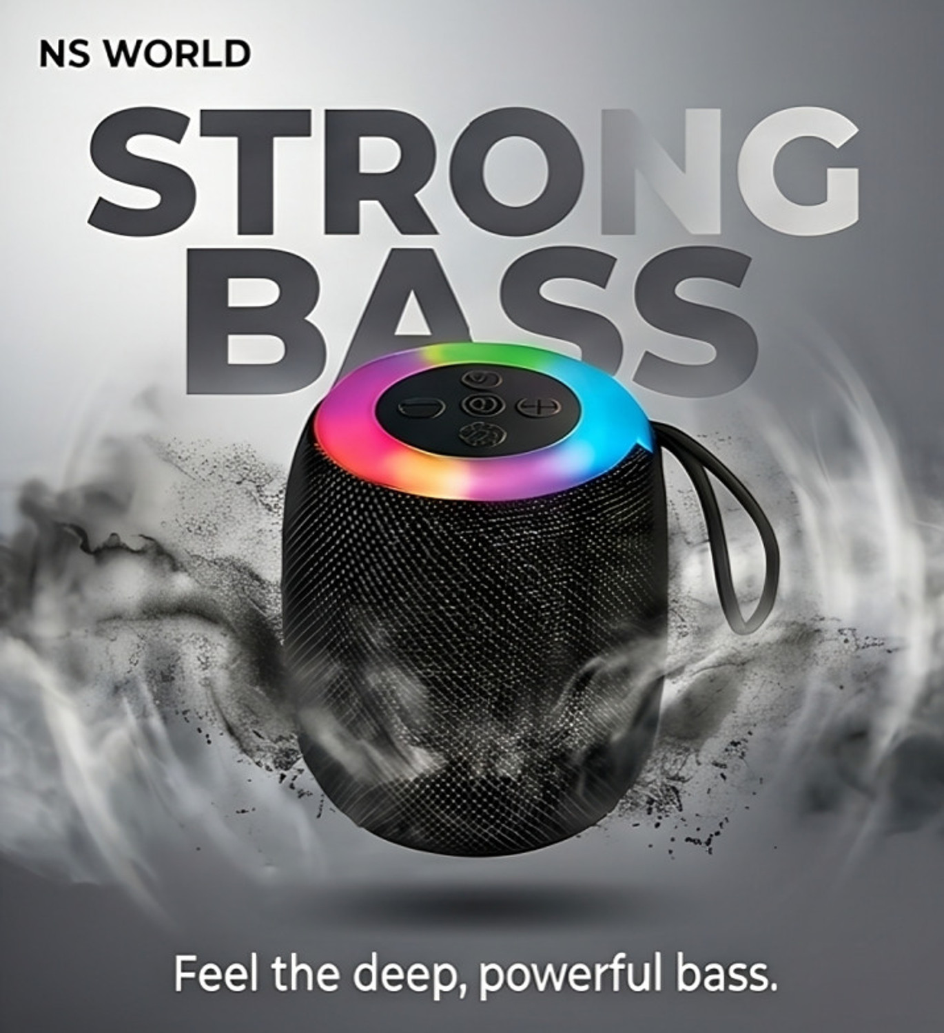 Image of NS WORLD EchoMax Ultra Wireless Bluetooth Portable Speaker RGB Light,USB,TF & Loud Bass 8 W Bluetooth PA Speaker (Black, 2.0 Channel)