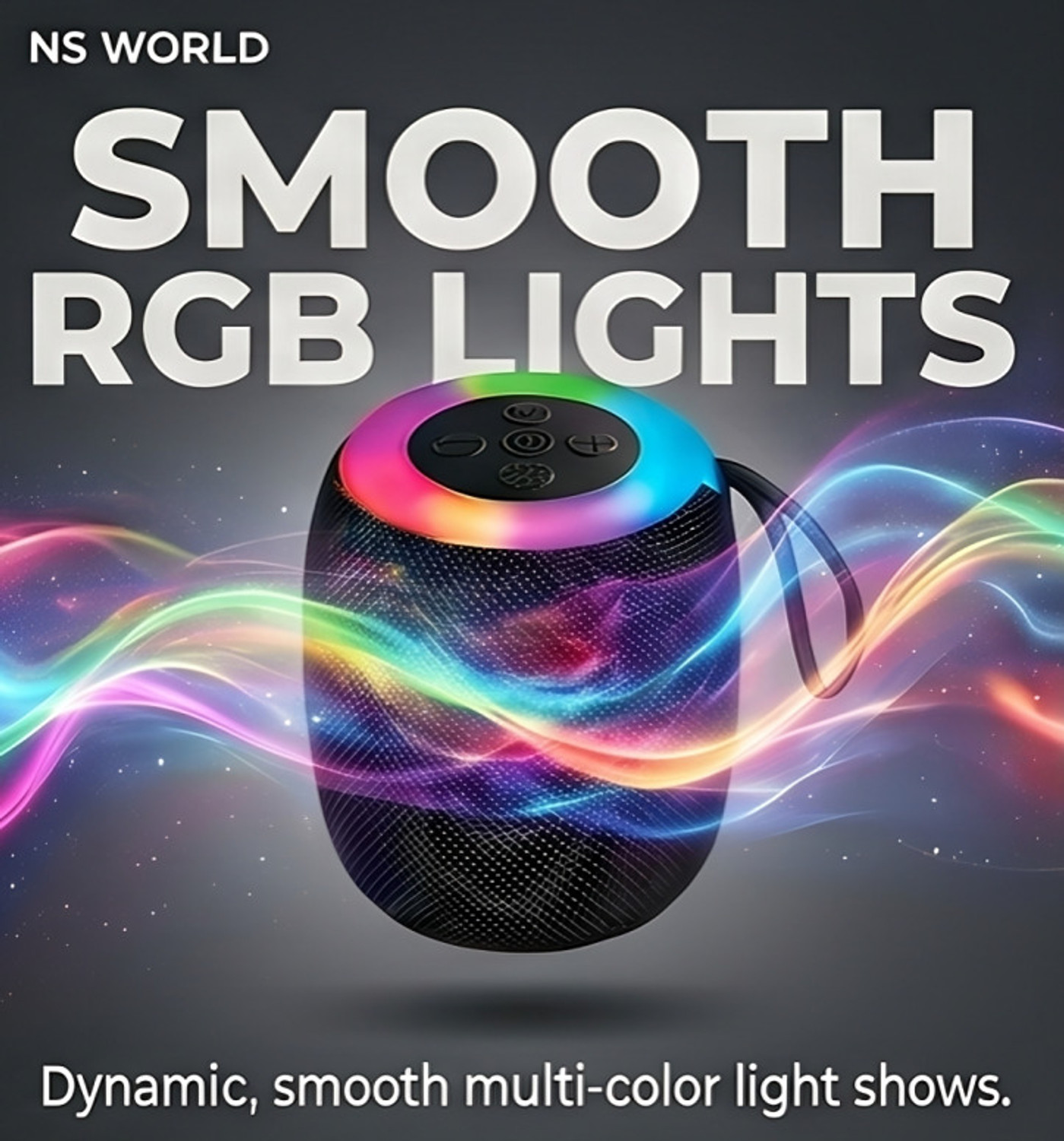 Image of NS WORLD EchoMax Ultra Wireless Bluetooth Portable Speaker RGB Light,USB,TF & Loud Bass 8 W Bluetooth PA Speaker (Black, 2.0 Channel)
