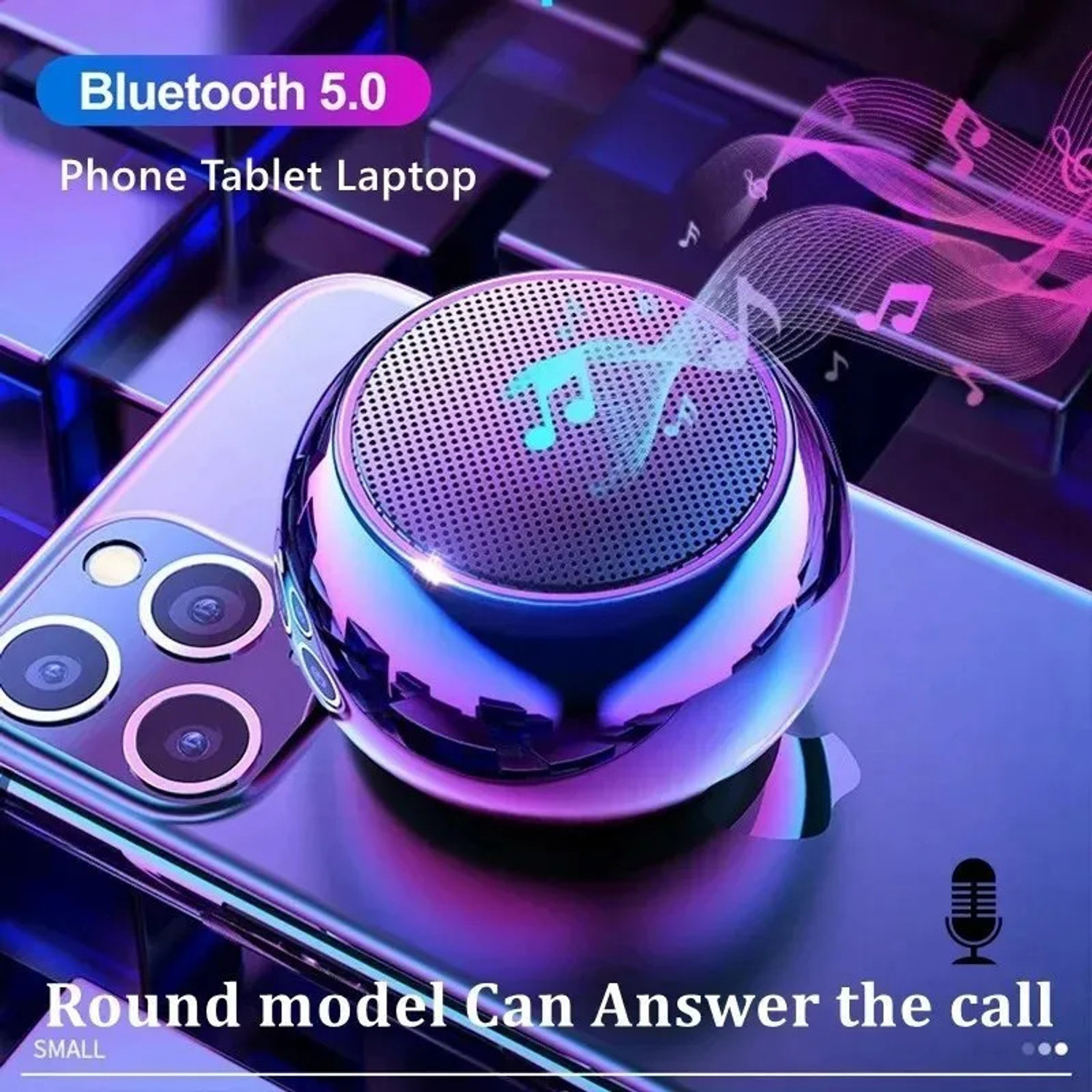 Image of laxmi gold RGB Color changing LED Smart Music Remote Control Bulb 5 W Bluetooth Party Speaker (White, Stereo Channel)