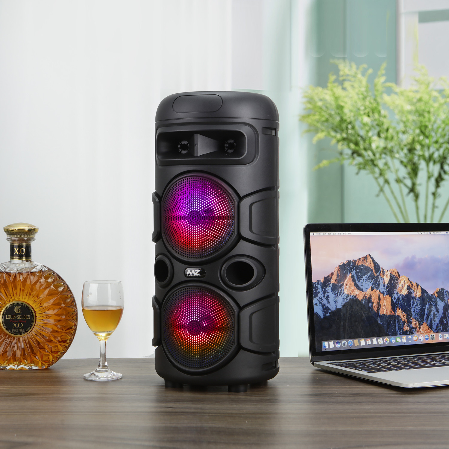 Image of MZ M303 (PORTABLE BLUETOOTH SPEAKER) Dynamic Thunder Sound, 1200mAh Battery Karaoke 10 W Bluetooth Party Speaker (Black, Stereo Channel)