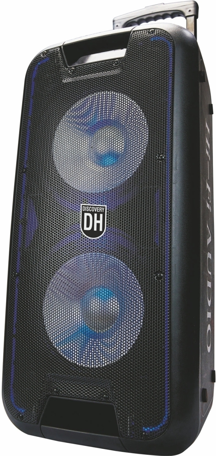 Image of DH Discovery DH-1501 9000W (2 Wireless Karaoke Mic, 6HRS Playtime, Guitar Input, RGB Light) 9000 W Bluetooth Party Speaker (Black, 2.0 Channel)