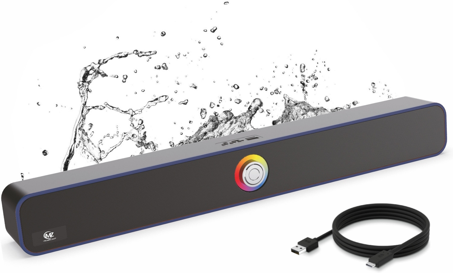 Image of MZ M303 (PORTABLE BLUETOOTH SPEAKER) Dynamic Thunder Sound, 1200mAh Battery Karaoke 10 W Bluetooth Party Speaker (Black, Stereo Channel)