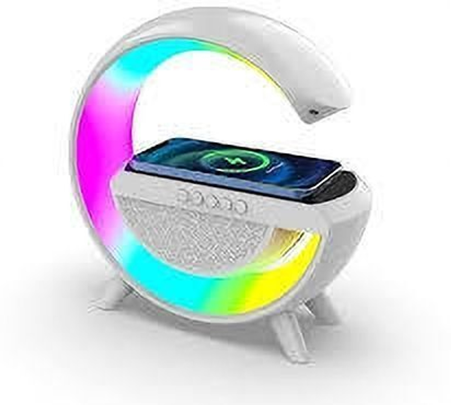 Image of RUTKARMAA G Shape Multifunctional Google Speaker Wireless Charger MS111 56 W Bluetooth Party Speaker (Multicolor, 2.1 Channel)