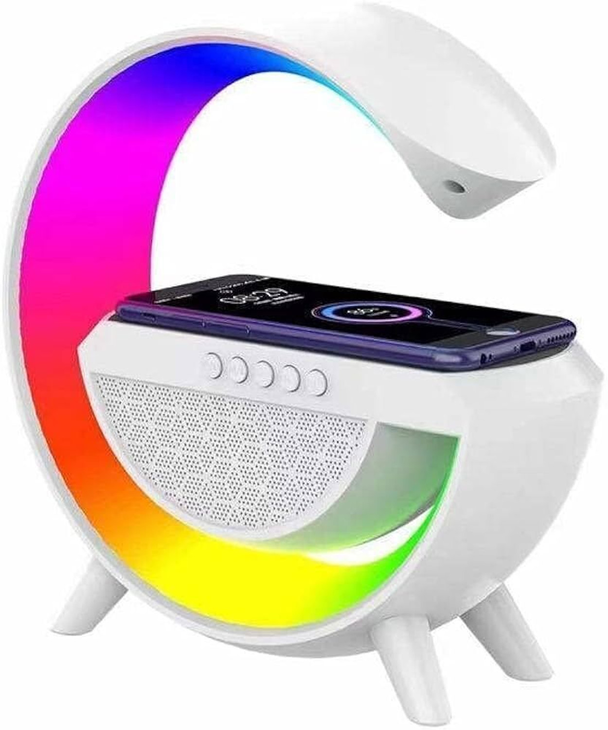 Image of RUTKARMAA G Shape Multifunctional Google Speaker Wireless Charger MS111 56 W Bluetooth Party Speaker (Multicolor, 2.1 Channel)