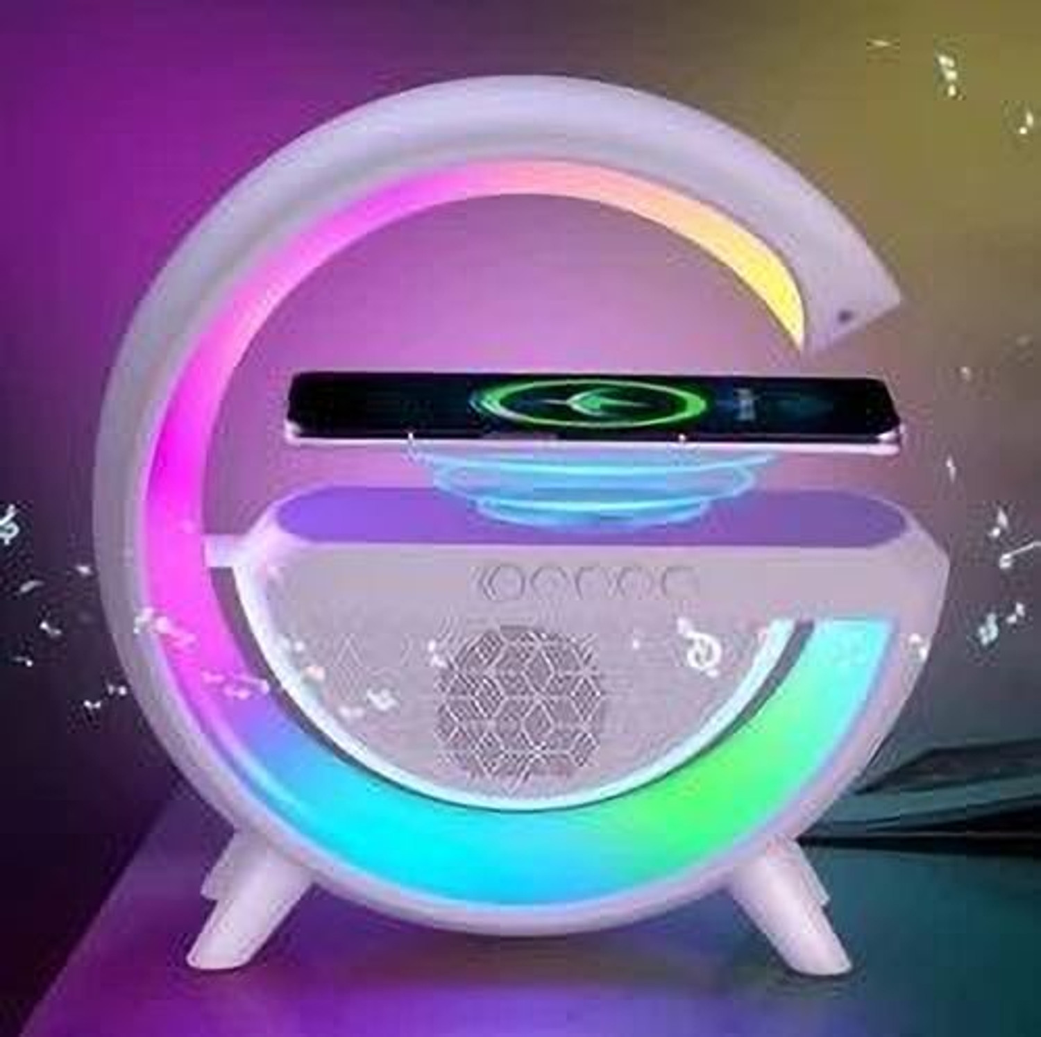 Image of RUTKARMAA G Shape Multifunctional Google Speaker Wireless Charger MS111 56 W Bluetooth Party Speaker (Multicolor, 2.1 Channel)