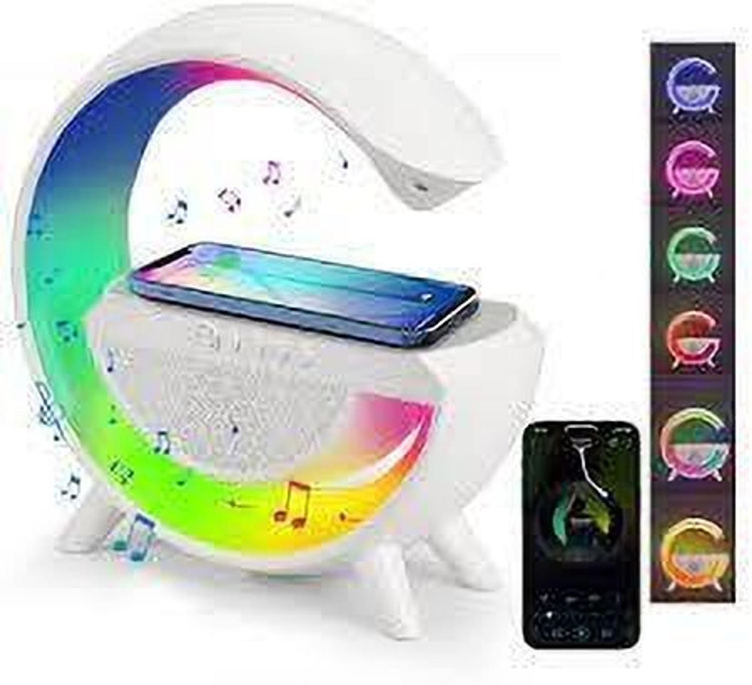 Image of RUTKARMAA G Shape Multifunctional Google Speaker Wireless Charger MS111 56 W Bluetooth Party Speaker (Multicolor, 2.1 Channel)