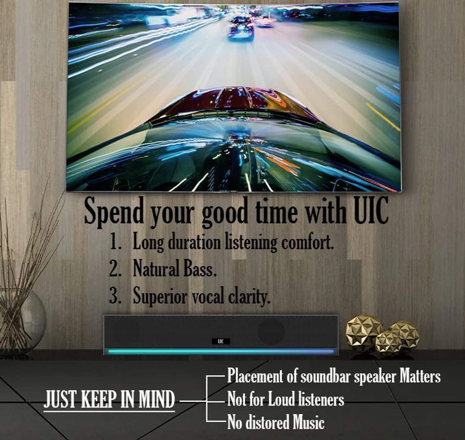 Image of UIC SB-2203 A 30 W Bluetooth Soundbar (Black, 2.0 Channel)