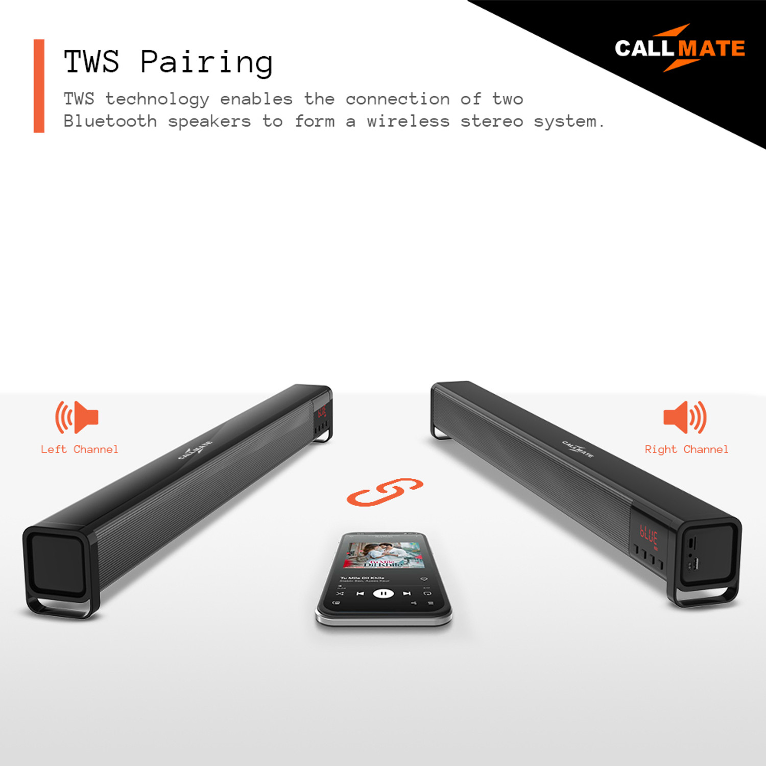 Image of Callmate EchoBass With In-Built 2 Subwoofers and Speaker 20 W Bluetooth Soundbar (Black, 5.2 Channel)