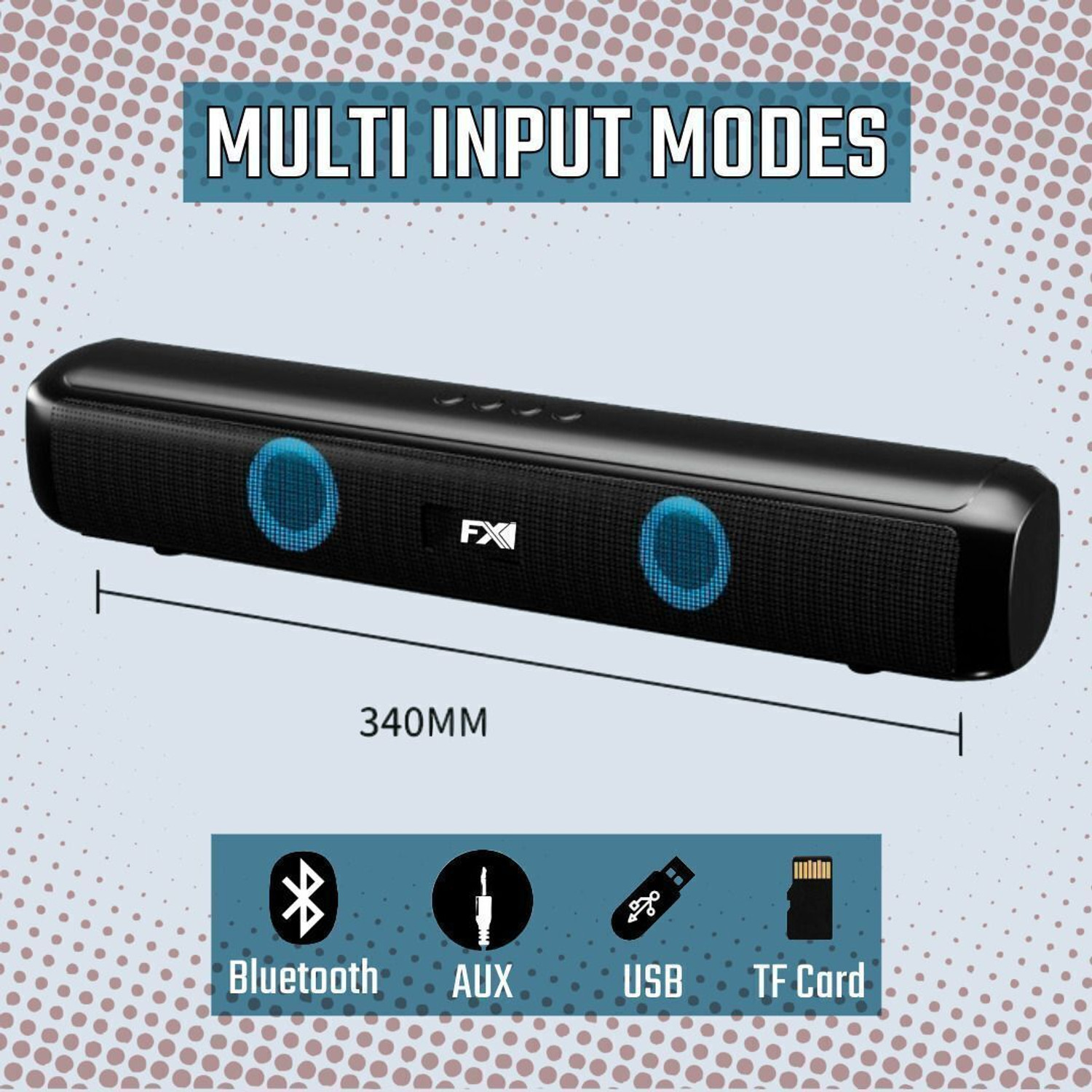 Image of FXI A100 Dynamic Thunder Sound With 2400mAh Battery 6hr Playtime, V5.3, Tv Pc Laptop 10 W Bluetooth Soundbar (Black, Stereo Channel)