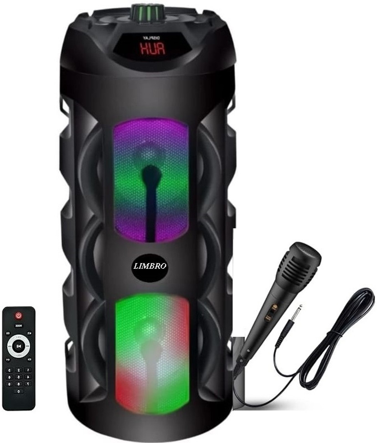 Image of RD B-370 (8 inch Woofer) Portable Multimedia Speaker with Wireless Mic for Karaoke 30 W Bluetooth Tower Speaker (Black, Mono Channel)