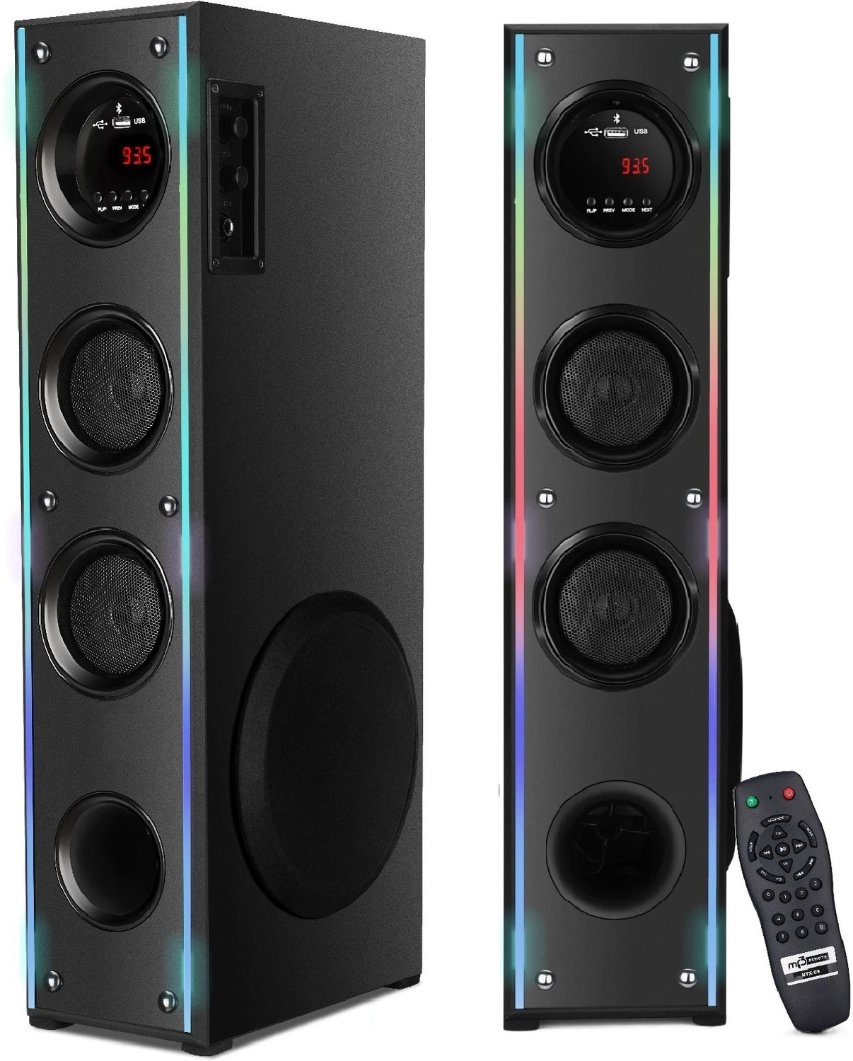 Image of RD B-370 (8 inch Woofer) Portable Multimedia Speaker with Wireless Mic for Karaoke 30 W Bluetooth Tower Speaker (Black, Mono Channel)