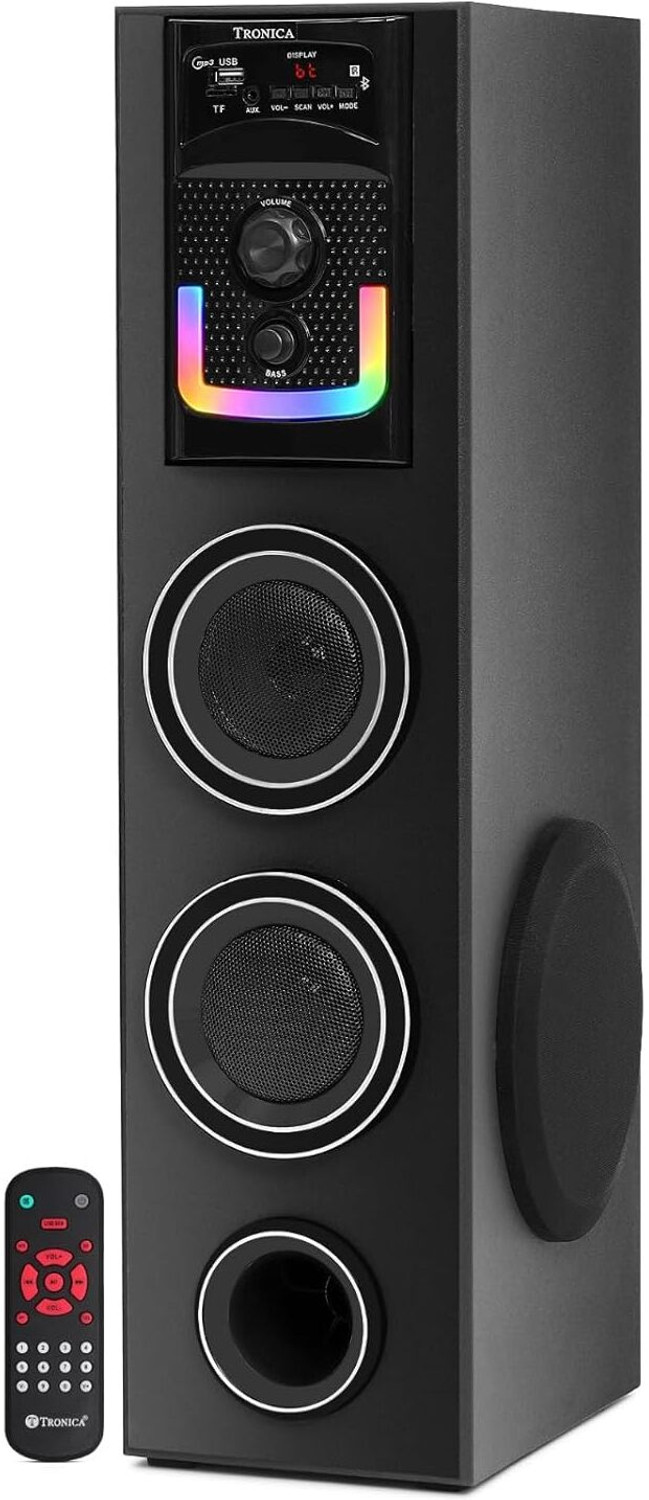 Image of RD B-370 (8 inch Woofer) Portable Multimedia Speaker with Wireless Mic for Karaoke 30 W Bluetooth Tower Speaker (Black, Mono Channel)