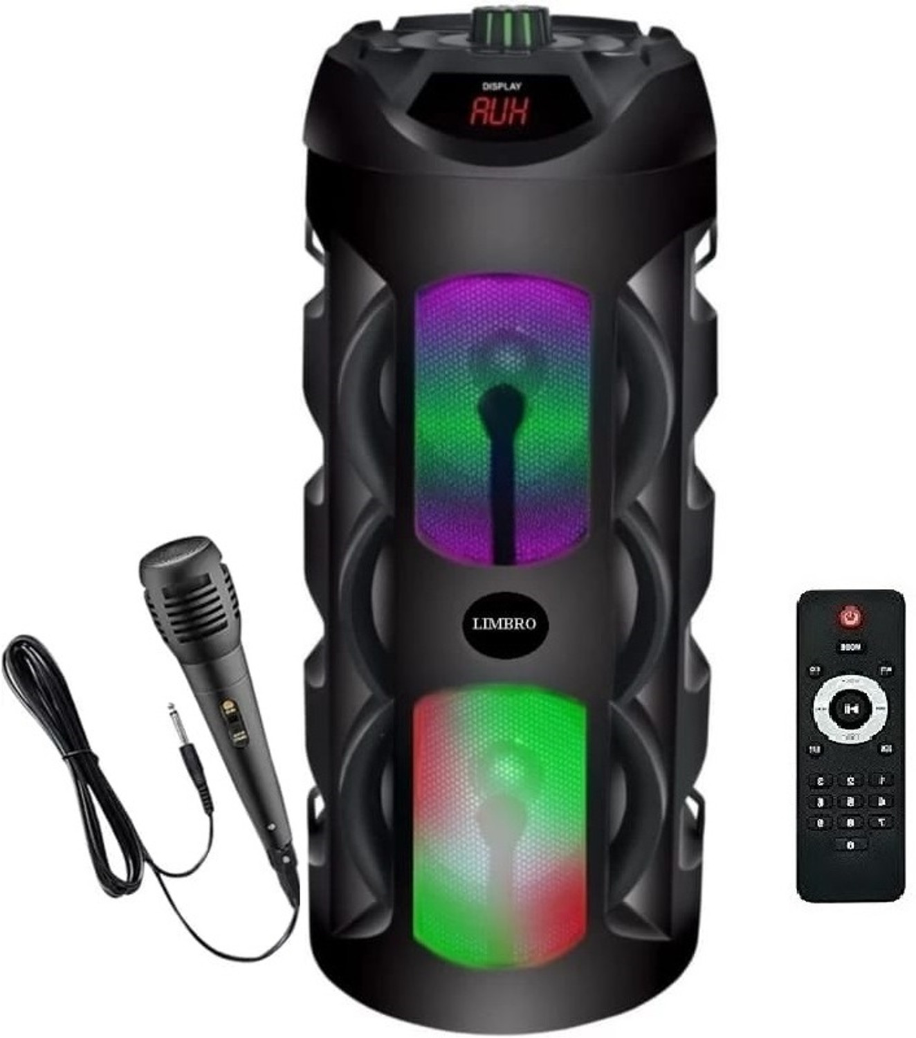 Image of RD B-370 (8 inch Woofer) Portable Multimedia Speaker with Wireless Mic for Karaoke 30 W Bluetooth Tower Speaker (Black, Mono Channel)