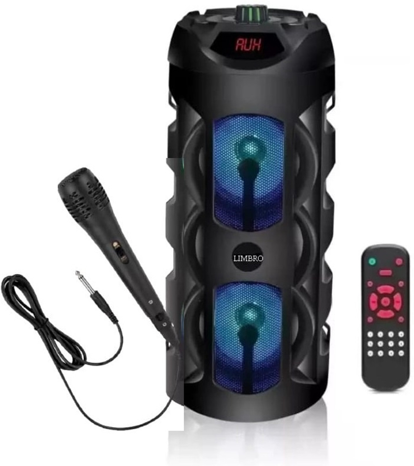 Image of RD B-370 (8 inch Woofer) Portable Multimedia Speaker with Wireless Mic for Karaoke 30 W Bluetooth Tower Speaker (Black, Mono Channel)