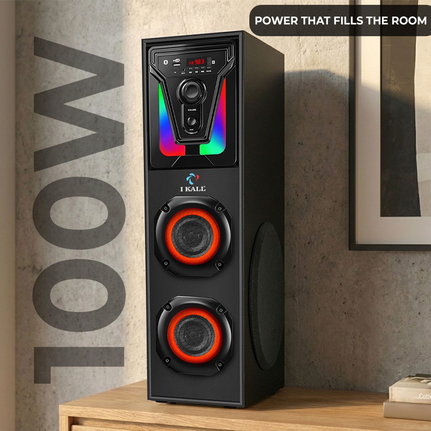 Image of RD B-370 (8 inch Woofer) Portable Multimedia Speaker with Wireless Mic for Karaoke 30 W Bluetooth Tower Speaker (Black, Mono Channel)