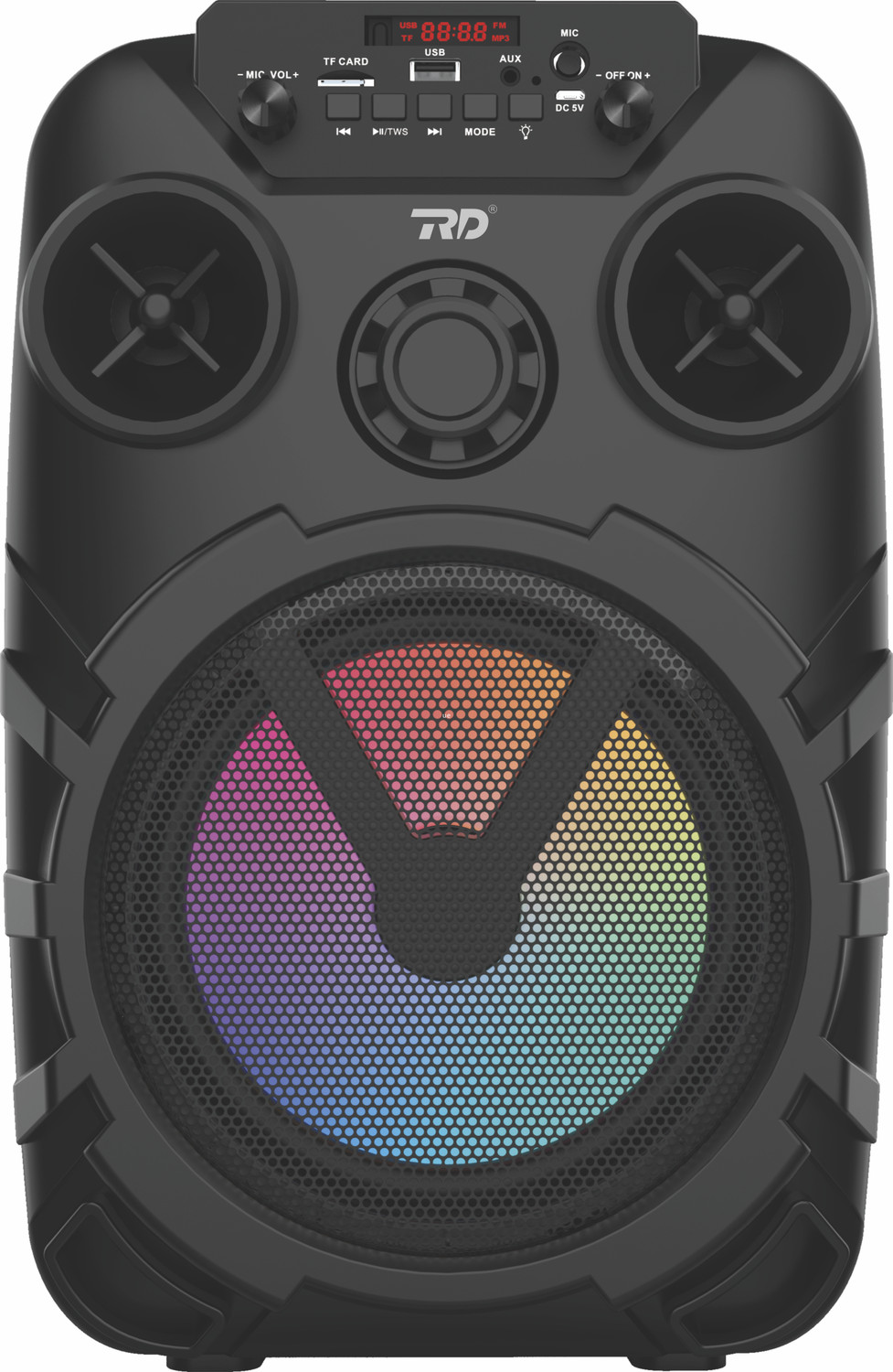 Image of RD B-370 (8 inch Woofer) Portable Multimedia Speaker with Wireless Mic for Karaoke 30 W Bluetooth Tower Speaker (Black, Mono Channel)