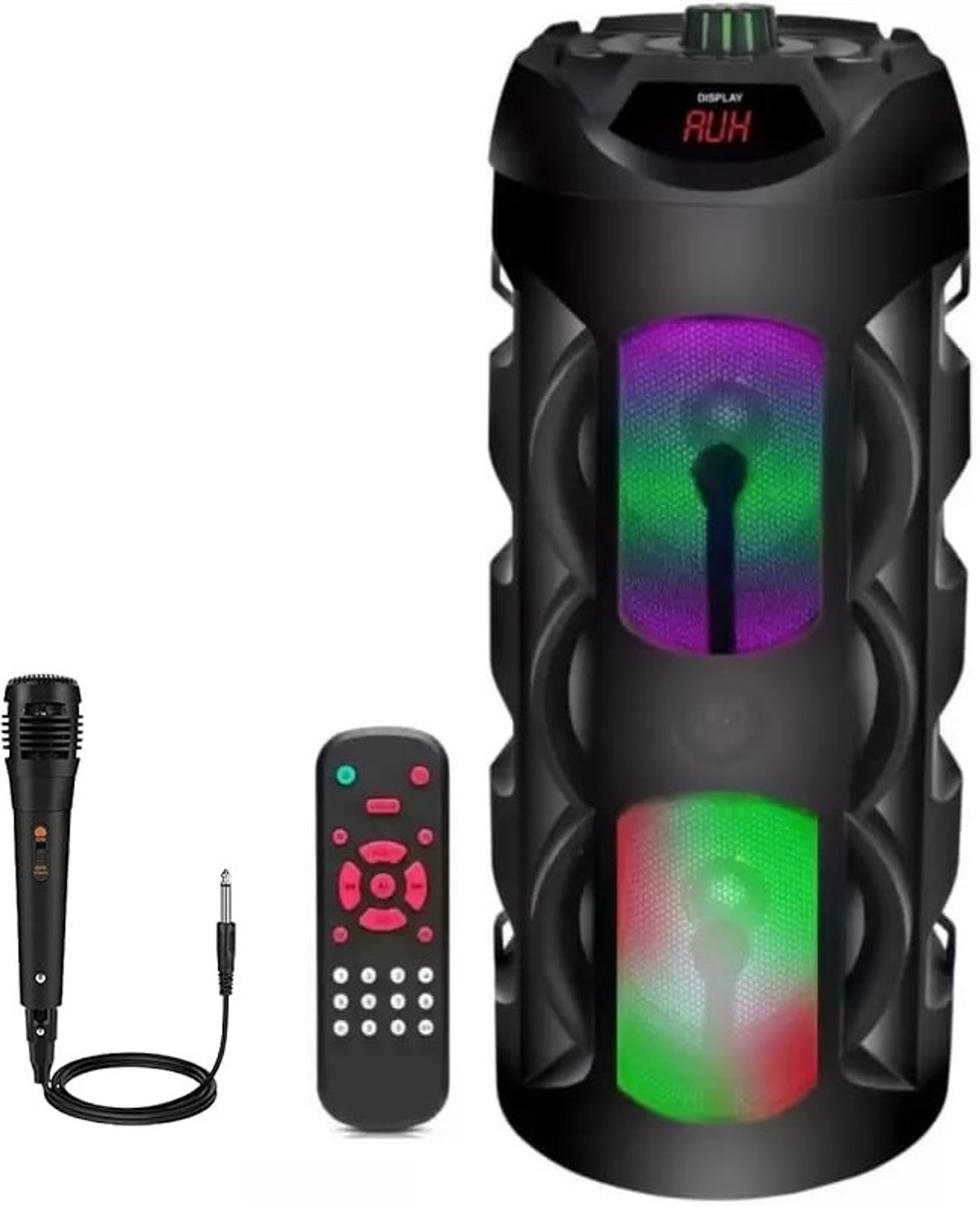 Image of RD B-370 (8 inch Woofer) Portable Multimedia Speaker with Wireless Mic for Karaoke 30 W Bluetooth Tower Speaker (Black, Mono Channel)
