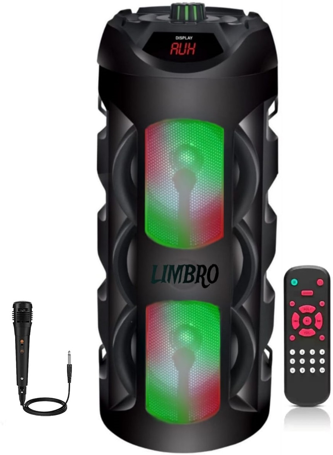 Image of RD B-370 (8 inch Woofer) Portable Multimedia Speaker with Wireless Mic for Karaoke 30 W Bluetooth Tower Speaker (Black, Mono Channel)