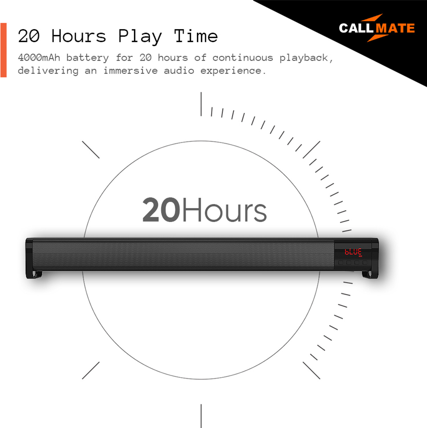 Image of Callmate EchoBass With In-Built 2 Subwoofers and Speaker 20 W Bluetooth Soundbar (Black, 5.2 Channel)