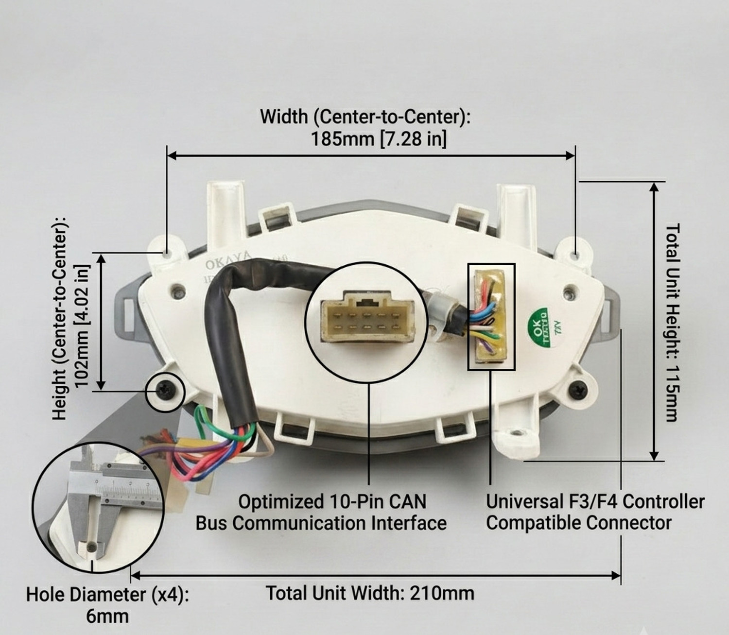 Image of speedmet Speedometer Can Type Fast F2F /F2B /F3 /F4 | Digital Speedfor EV Two-Wheelers Digital Speedometer (Universal For Bike F3)