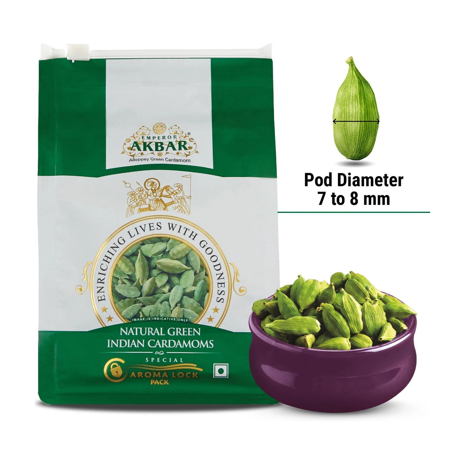 Image of Eatoriyumm ( 200 g ) Cardamom Green Whole | Grade - Small Size- (6mm-7mm) (200 g)