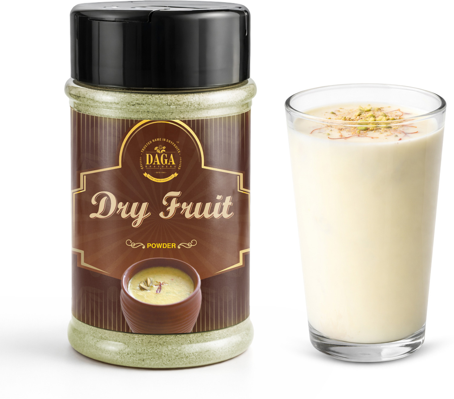 Image of Daga Brothers Premium No Sugar Dry Fruit Powder, Farm-Sourced Nuts & Dry Fruits Blend, 40gm (40 g)