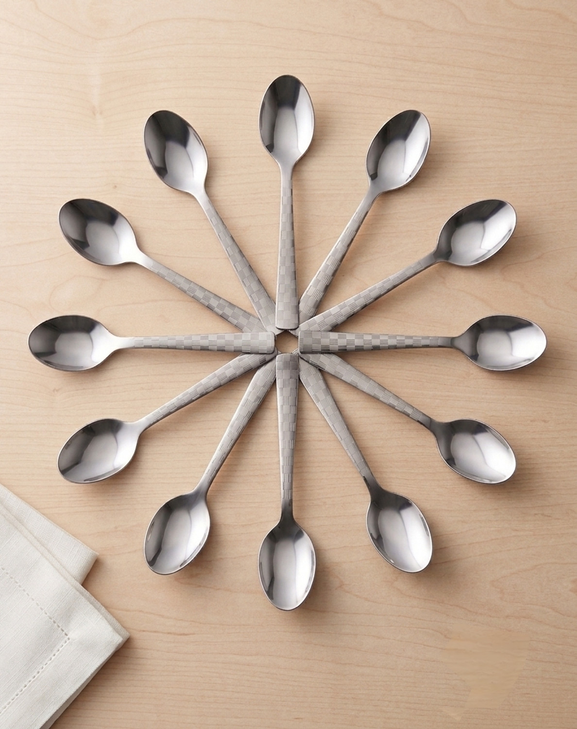 Image of krishnaa enterprises Black fork Stainless Steel Salad Spoon Set (Pack of 6)