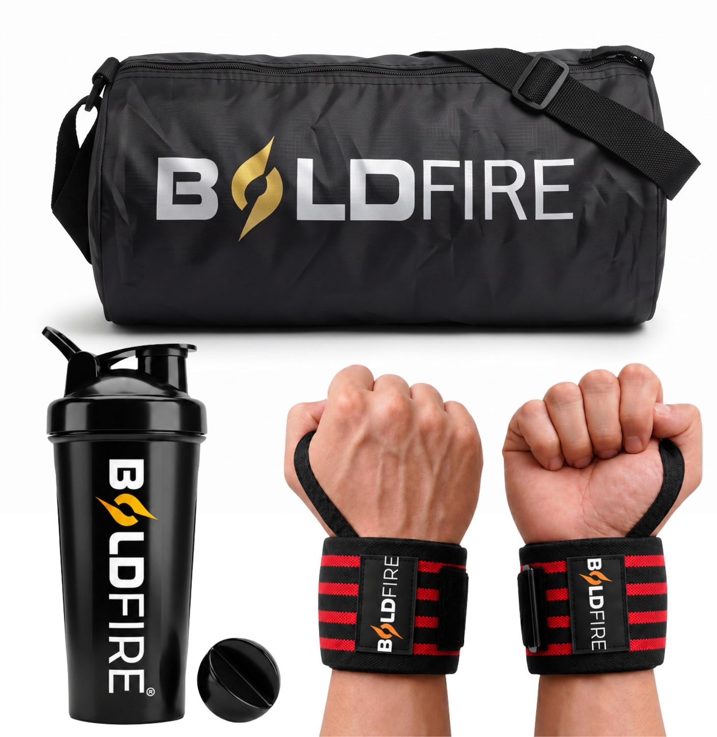 BoldFire Fitness ComboWrist Band With Gym Bag & 700ML Gym Shaker with - Image 6