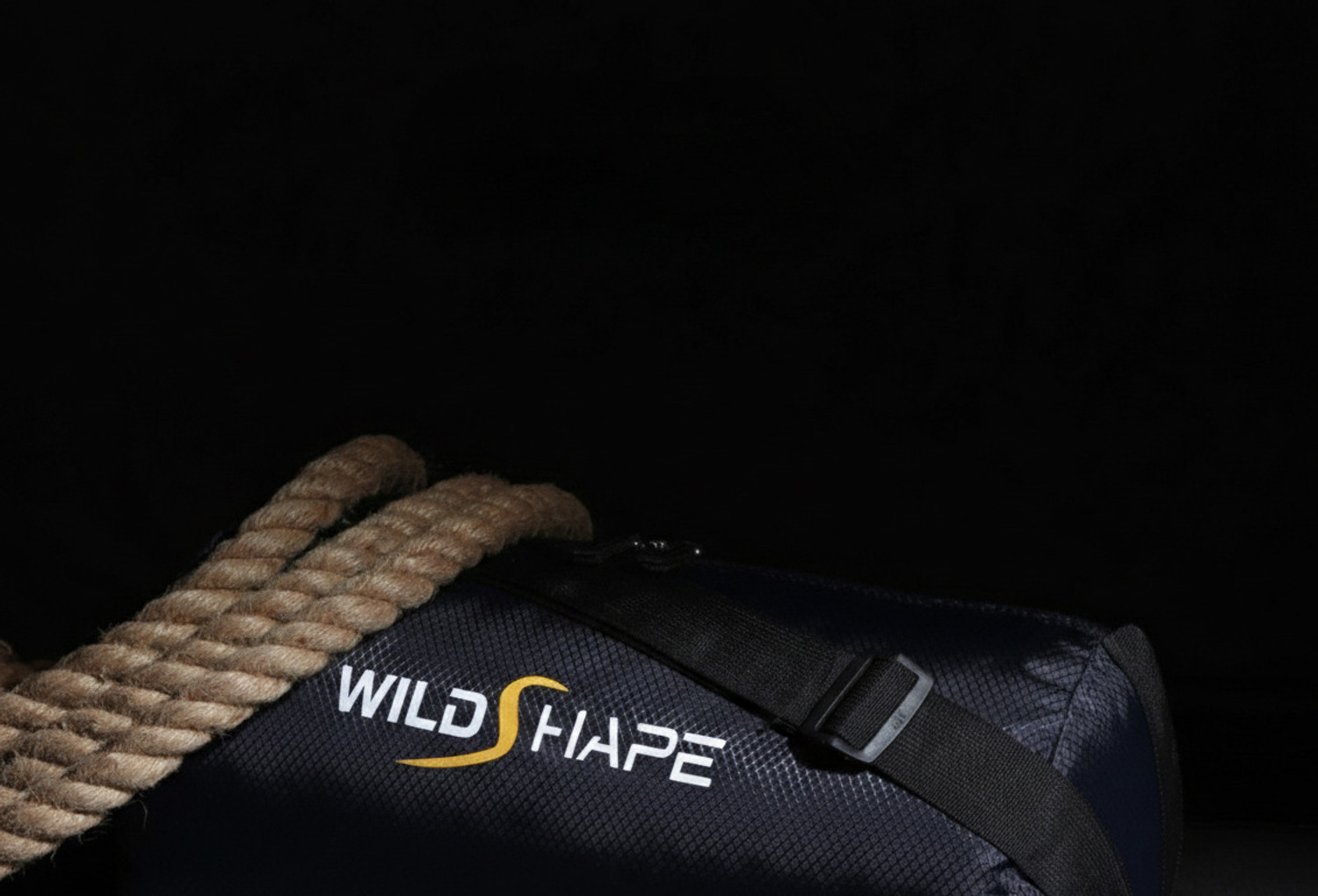 Image of WILD SHAPE Heavy Gym Bag with Bartacked Load Points & Tough Stitches - Lightweight Duffle (Black, Kit Bag)