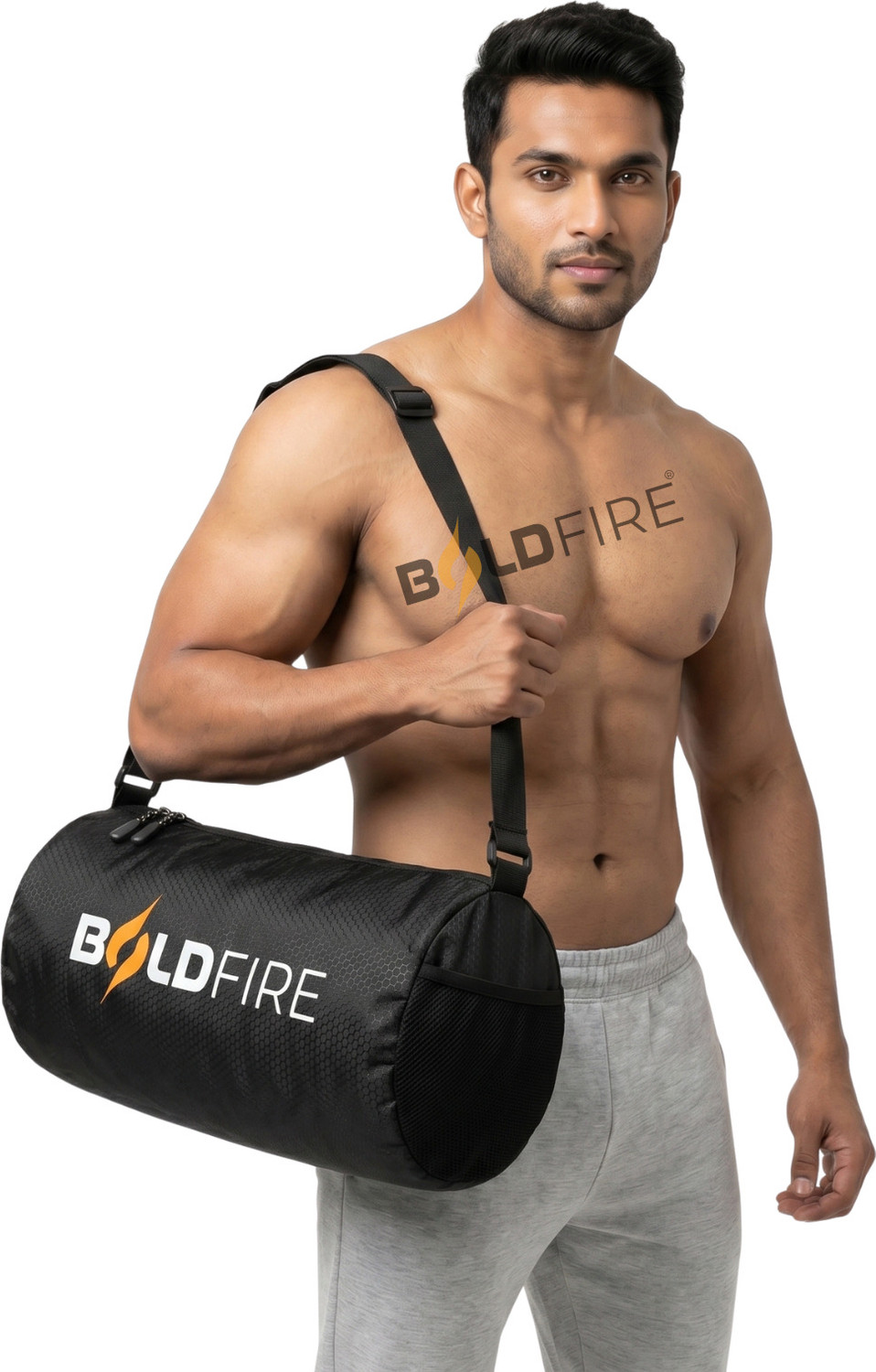 Image of WILD SHAPE Heavy Gym Bag with Bartacked Load Points & Tough Stitches - Lightweight Duffle (Black, Kit Bag)
