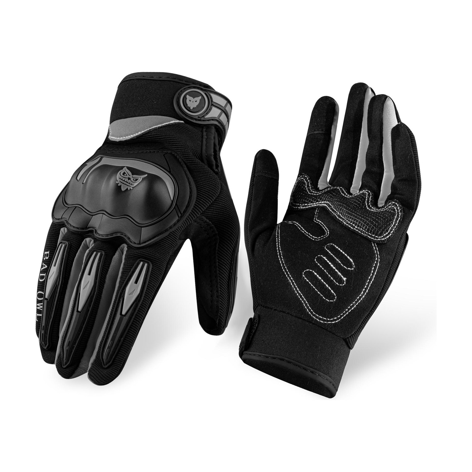BAD OWL RYDON Full Finger Motorcycle Gloves Black - Image 5