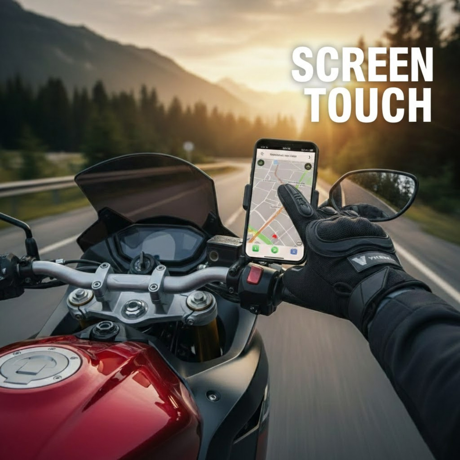 Image of aksmit Full Finger Touch Screen Gloves With Reflective (Size : XL ) Riding Gloves (Black)