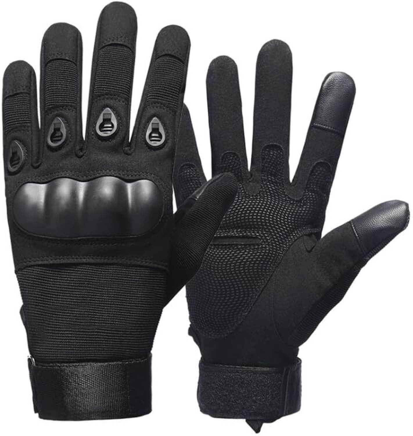 Image of aksmit Full Finger Touch Screen Gloves With Reflective (Size : XL ) Riding Gloves (Black)