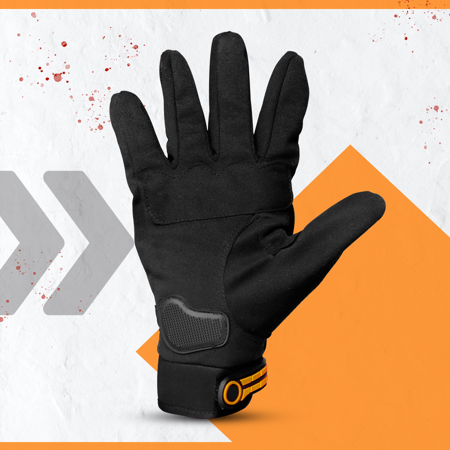 Image of Steelbird Khardungla Full Finger Bike Riding Gloves with Touch Screen Sensitivity at Thumb Riding Gloves (Orange)