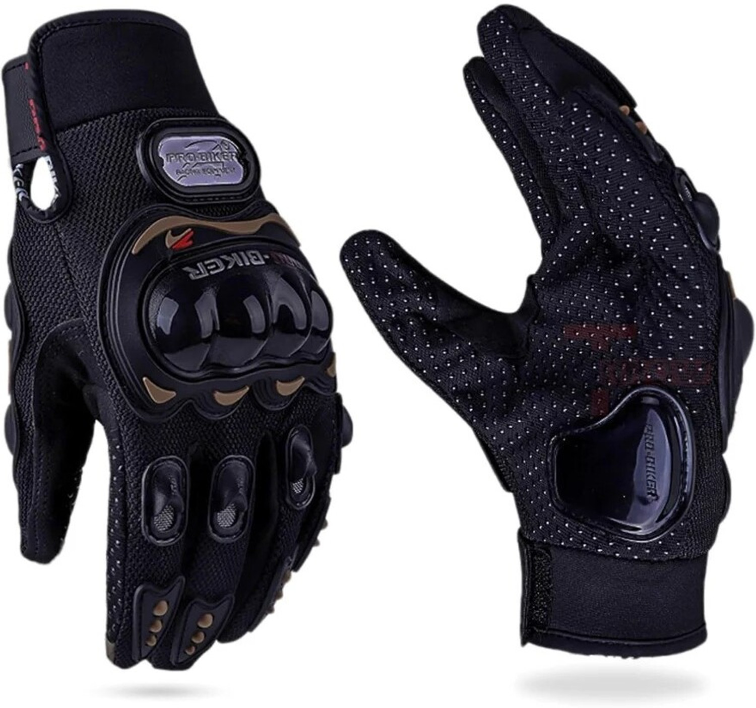 Image of aksmit Best Full Finger Motorcycle Rider Gloves Touchscreen Breathable Anti-Slip Red Riding Gloves (Red)