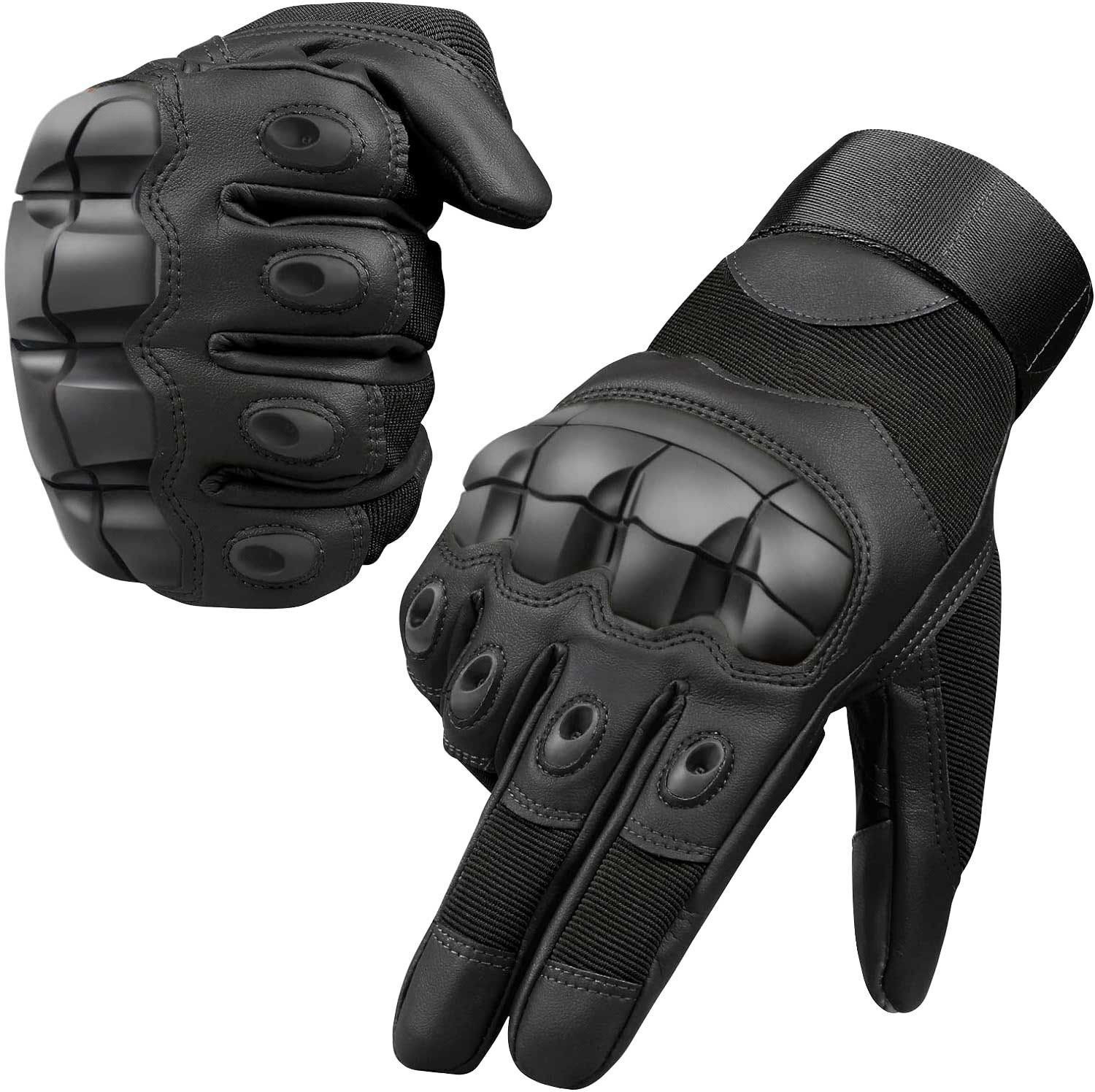 Image of aksmit Full Finger Touch Screen Gloves With Reflective (Size : XL ) Riding Gloves (Black)