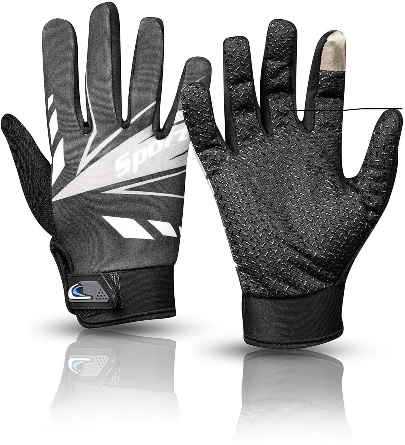 Image of BAD OWL Wind Rider Full Finger Motorcycle Riding Gloves with Touchscreen Fingertips Riding Gloves (Grey)