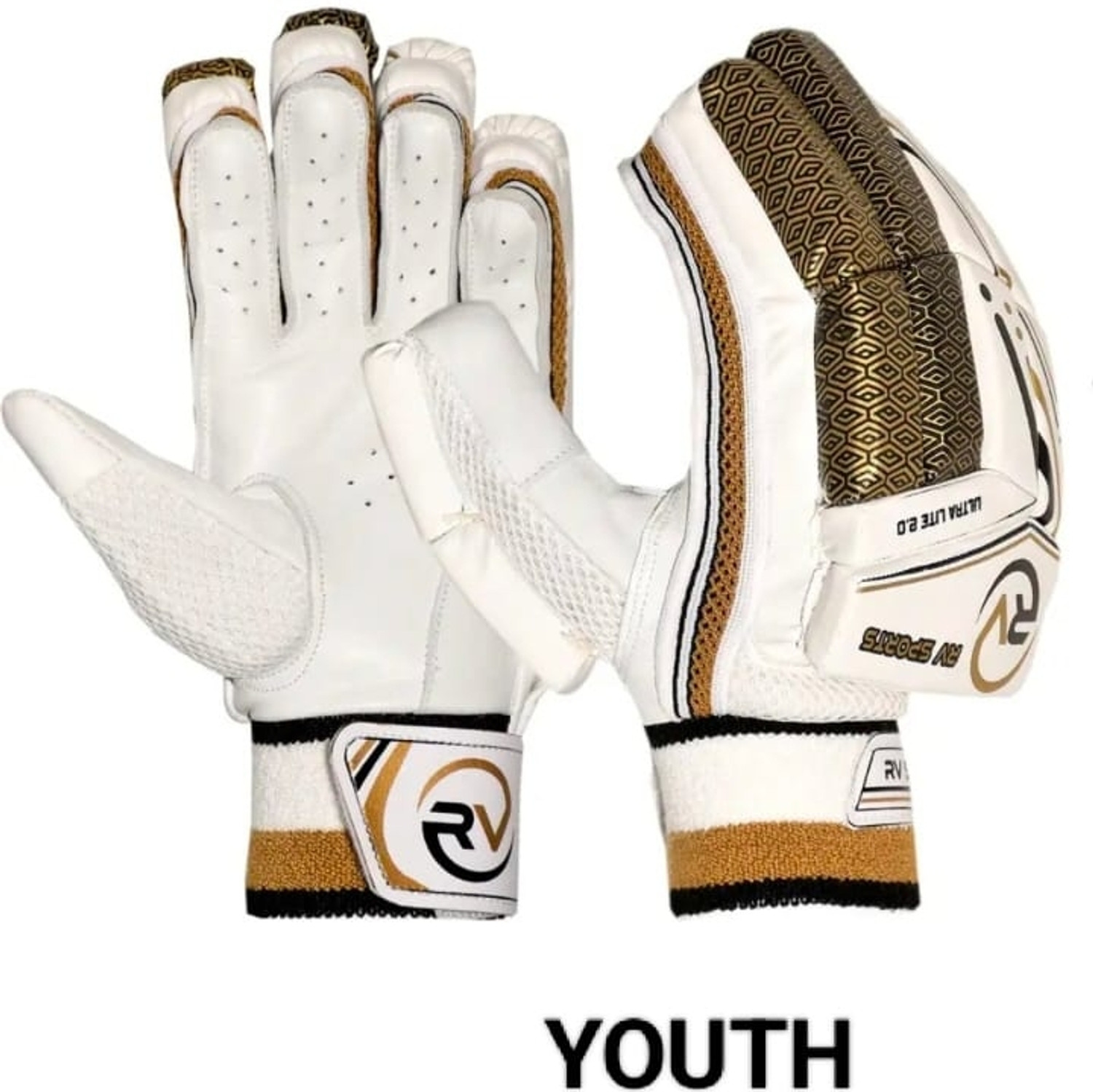 Image of D S SPORTS Prolite ( Youth) Batting Gloves (White, Red)