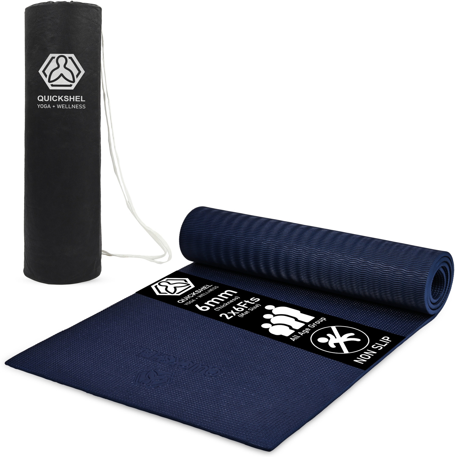 Image of Quick Shel 100%EVA Eco Friendly Mat, Exercise & Gym Mat With Yoga Strap Green 6 mm Yoga Mat