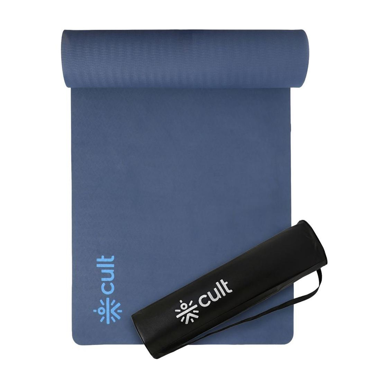 Image of CRSMAT Yoga Mat with Carry Bag for Men | Anti-Skid EVA Exercise Fitness Mat for Home Blue 4 mm Yoga Mat