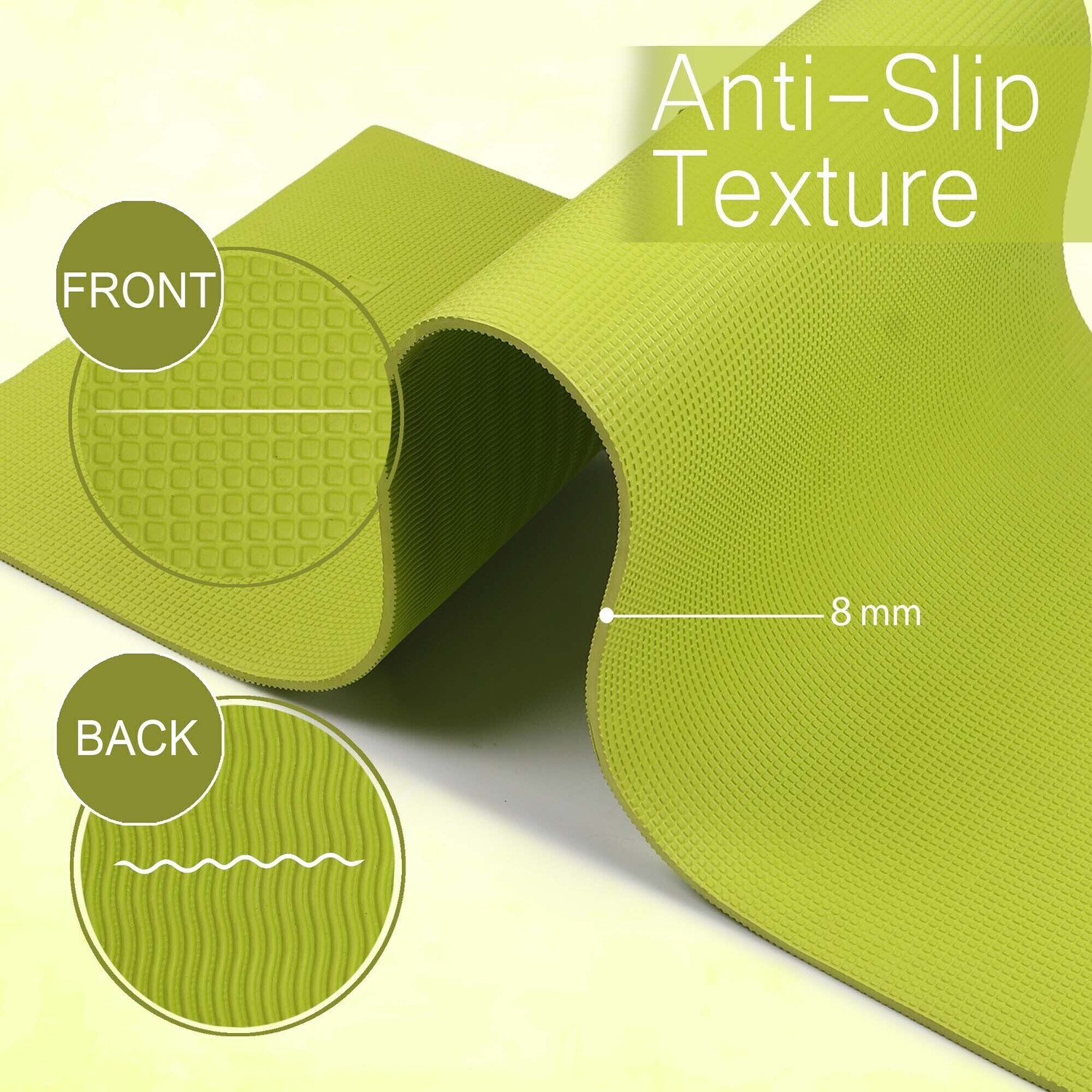 Image of Quick Shel 100%EVA Eco Friendly Mat, Exercise & Gym Mat With Yoga Strap Green 6 mm Yoga Mat